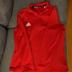 adidas Red Half-Zip Training Pullover